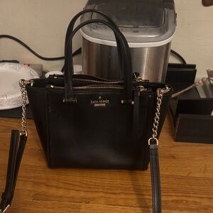 Kate Spade Black Satchel with Gold Accents